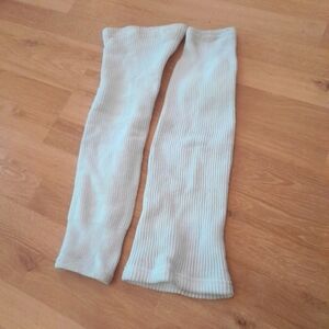 Hockey Leg Sleeves (Pair, White, Knitted, Youth Size)